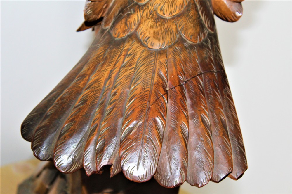 A superb and finely carved wood eagle of large proportions  View IX