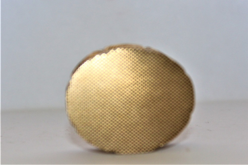 A small 9ct gold heavy gauge pill or snuff box of oval form  View V