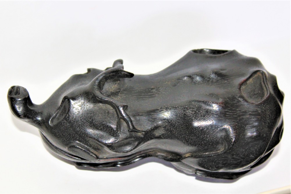 A fine and intricately carved wood Chinese box in the form of a gourd View II