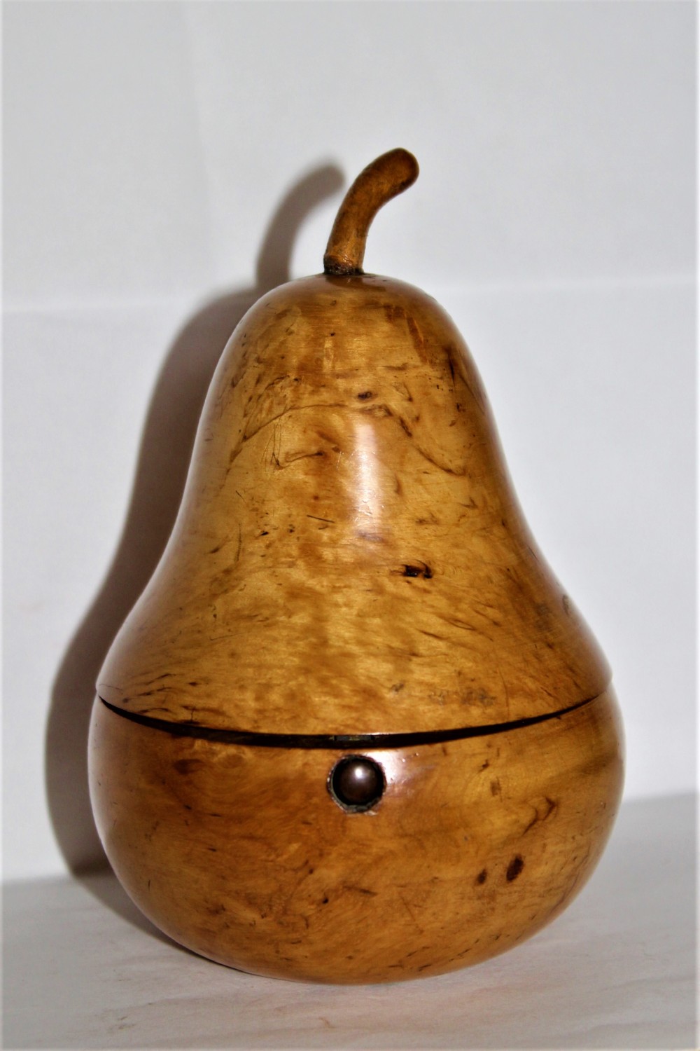 Original antique Victorian fruitwood pear shaped caddy 