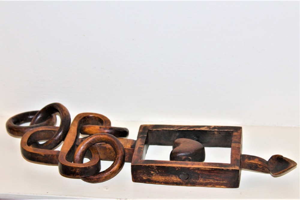 A large antique birch wood Welsh love spoon wonderfully carved from one piece  of wood View VIII