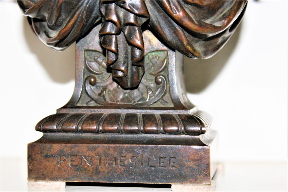 Bronze bust of Penthesilea retailed by Tiffanys with a Tiffany stamp on the back View VII