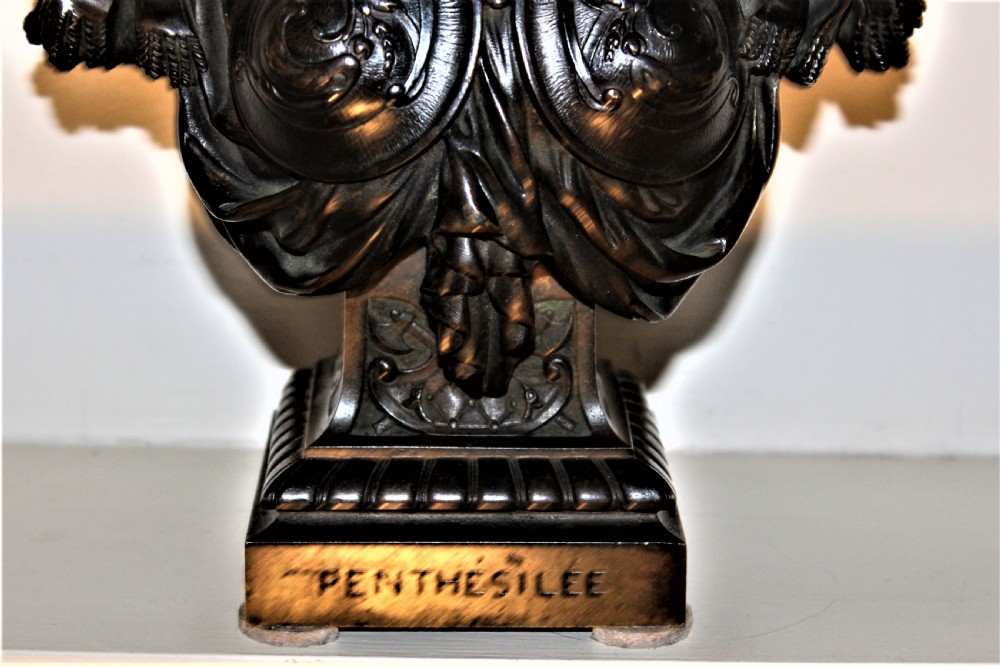 Bronze bust of Penthesilea retailed by Tiffanys with a Tiffany stamp on the back View IX