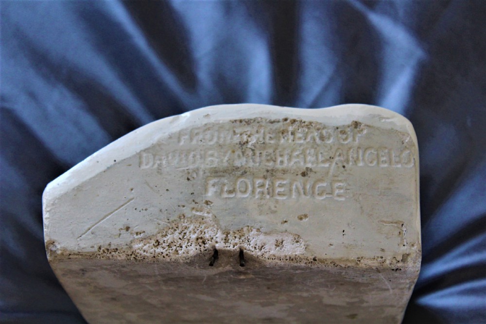 An off-white plaster anatomical cast depicting the detailed eye and eyebrow section of Michelangelos David sculpture. View VI