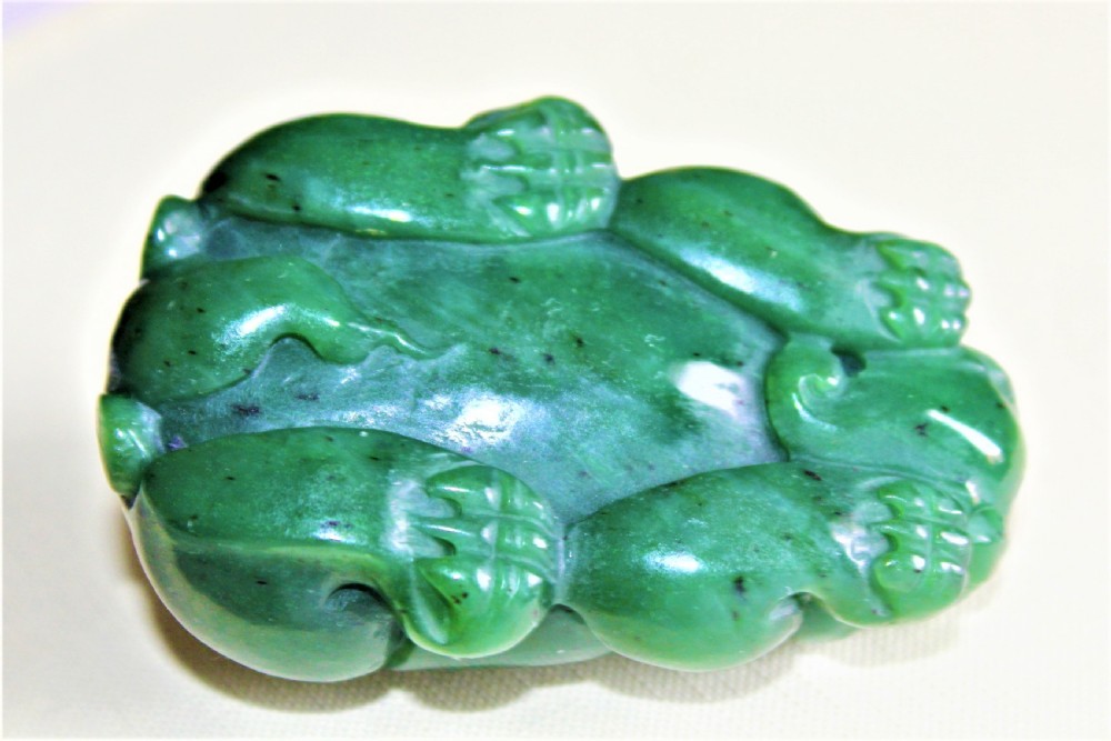 A nice chunky Chinese jade carving of a mythical beast  View V
