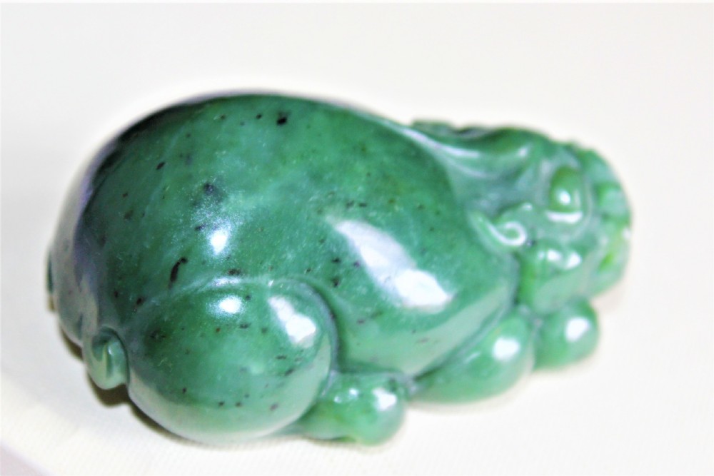 A nice chunky Chinese jade carving of a mythical beast  View VI