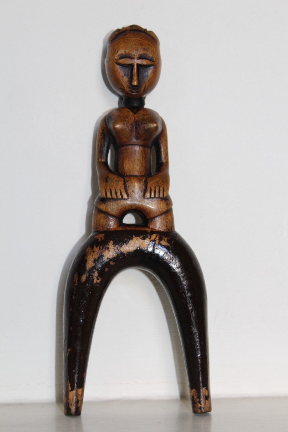 A very finely carved wood African slingshot 