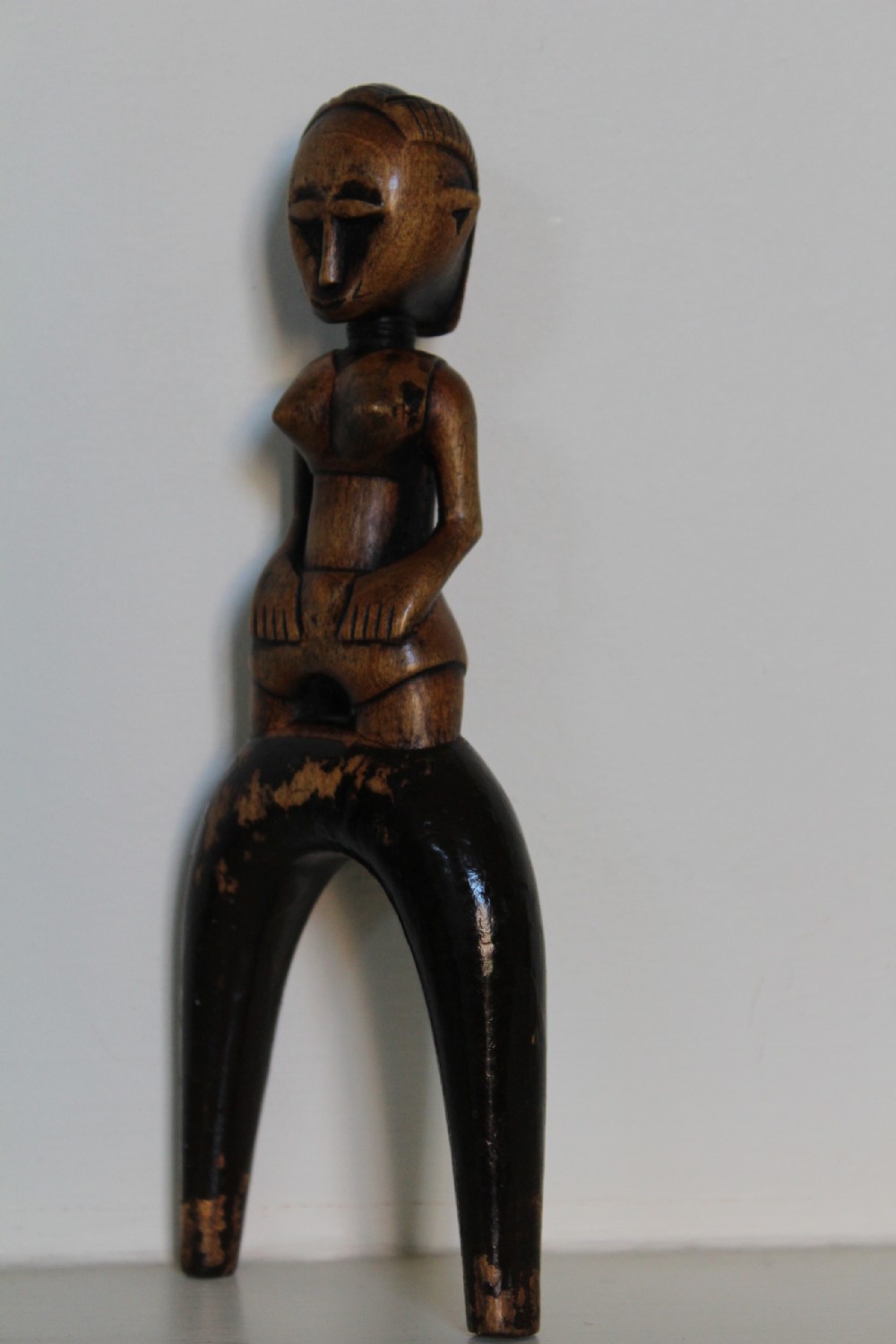 A very finely carved wood African slingshot  View V