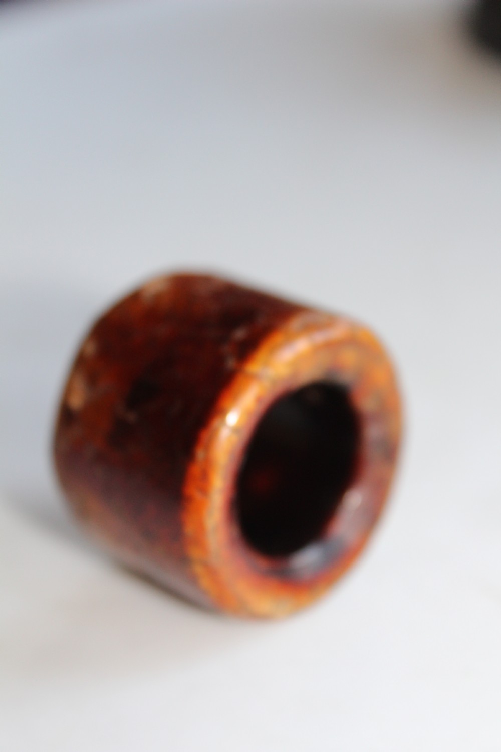 A very early carved stag horn archers ring  View V