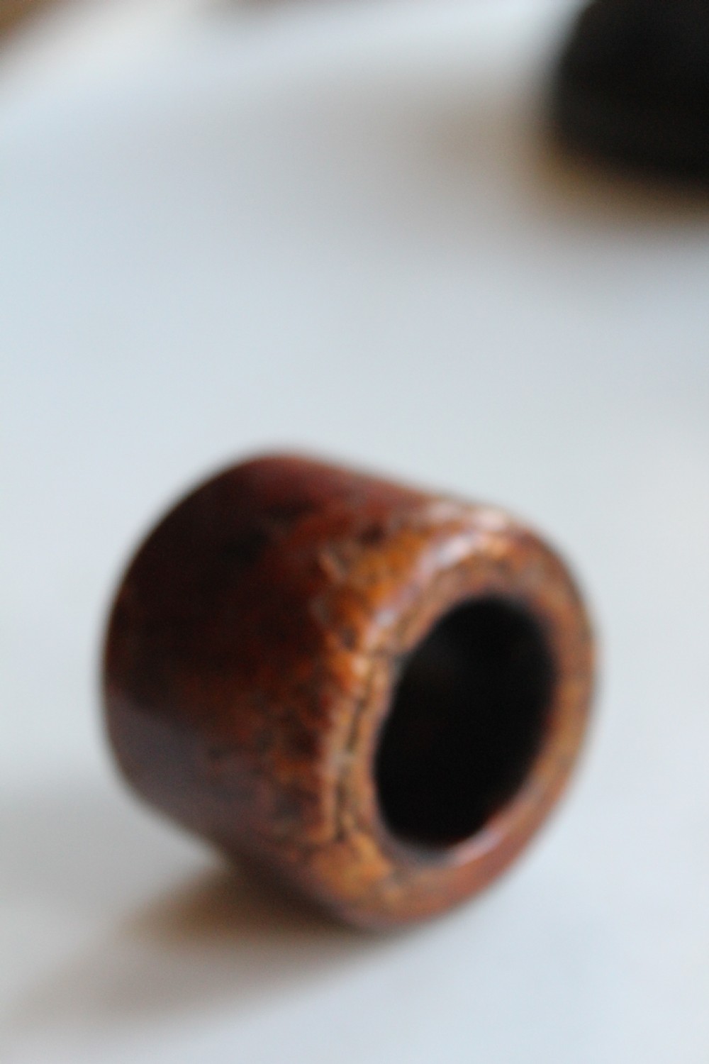 A very early carved stag horn archers ring  View VI