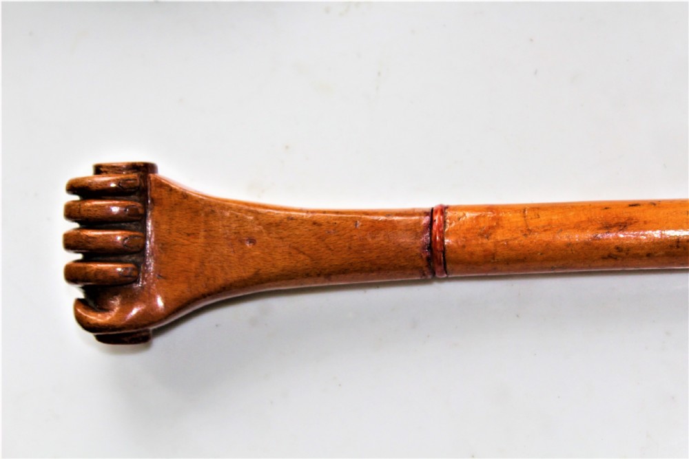 A charming well carved wood folk art walking stick  View IX