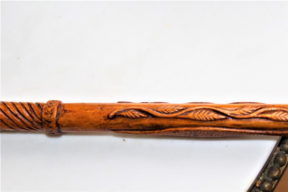 A charming well carved wood folk art walking stick  View VIII