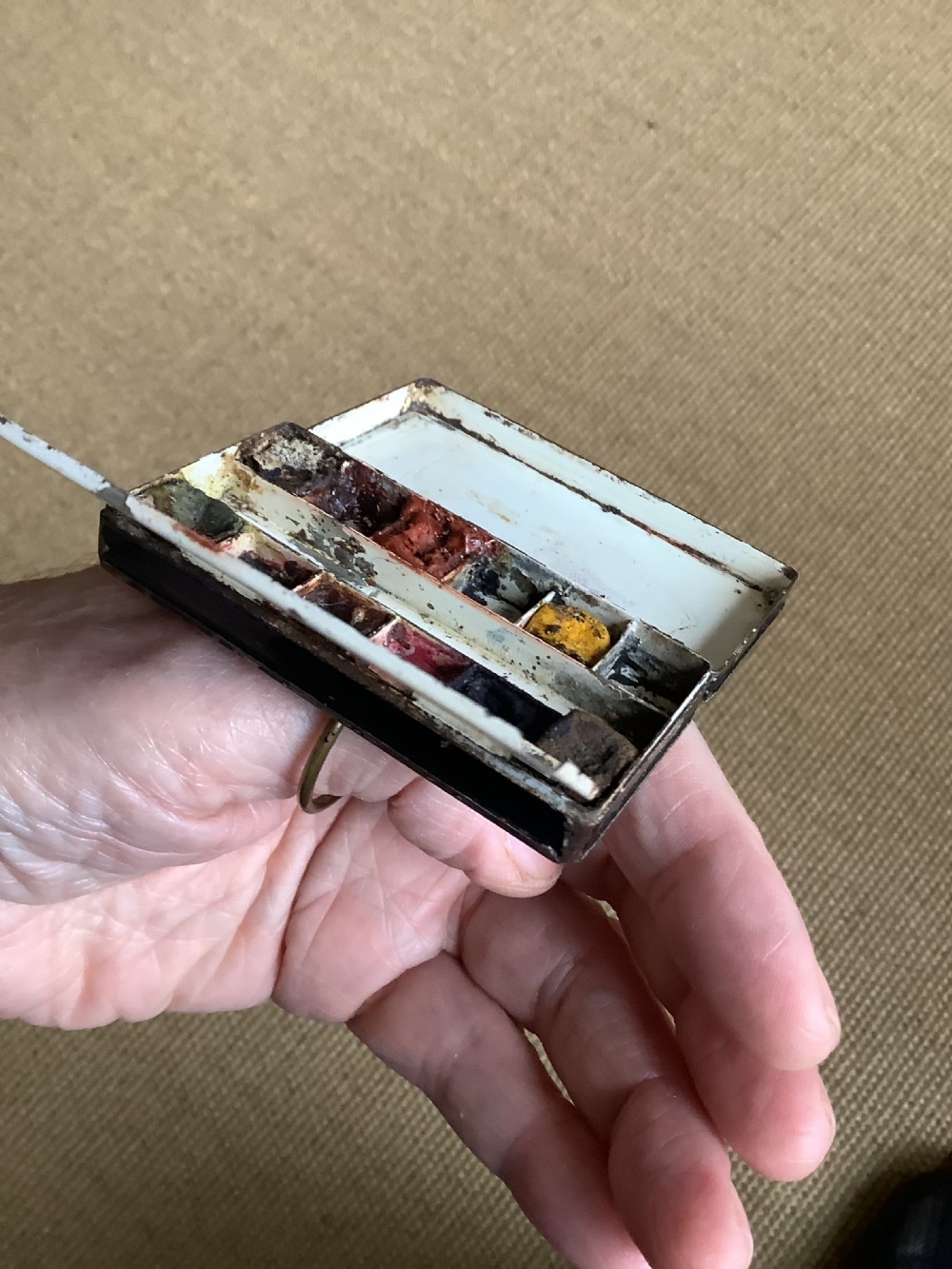 A miniature toleware artists travelling mixed paint box View III