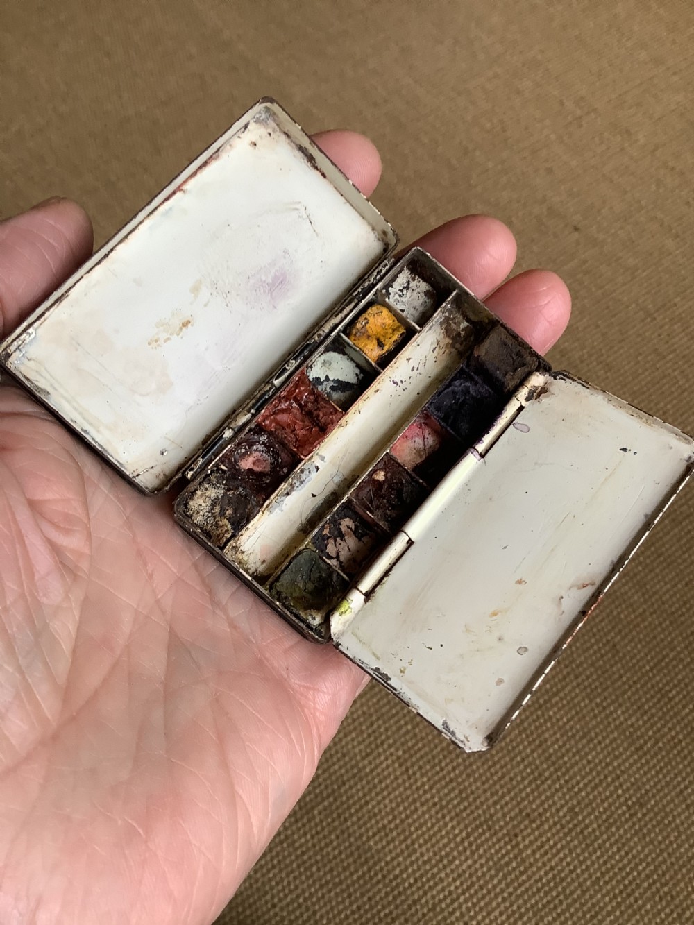 A miniature toleware artists travelling mixed paint box View VIII