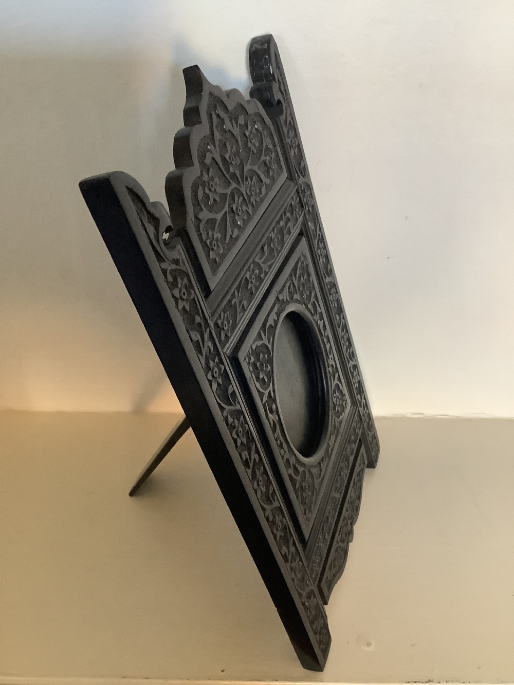 A very finely carved solid ebony Indian photo frame View V