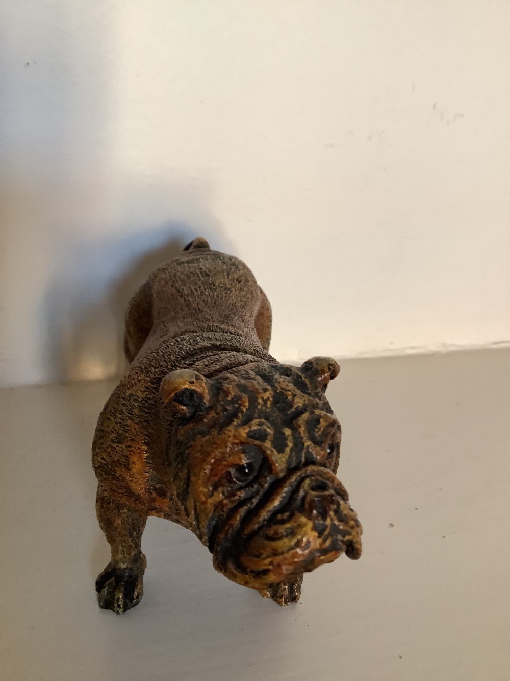 A very fine quality cold painted Vienna bronze of a bulldog with a Bergman plaque  View III