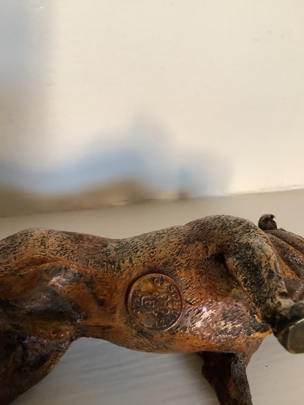 A very fine quality cold painted Vienna bronze of a bulldog with a Bergman plaque  View VII