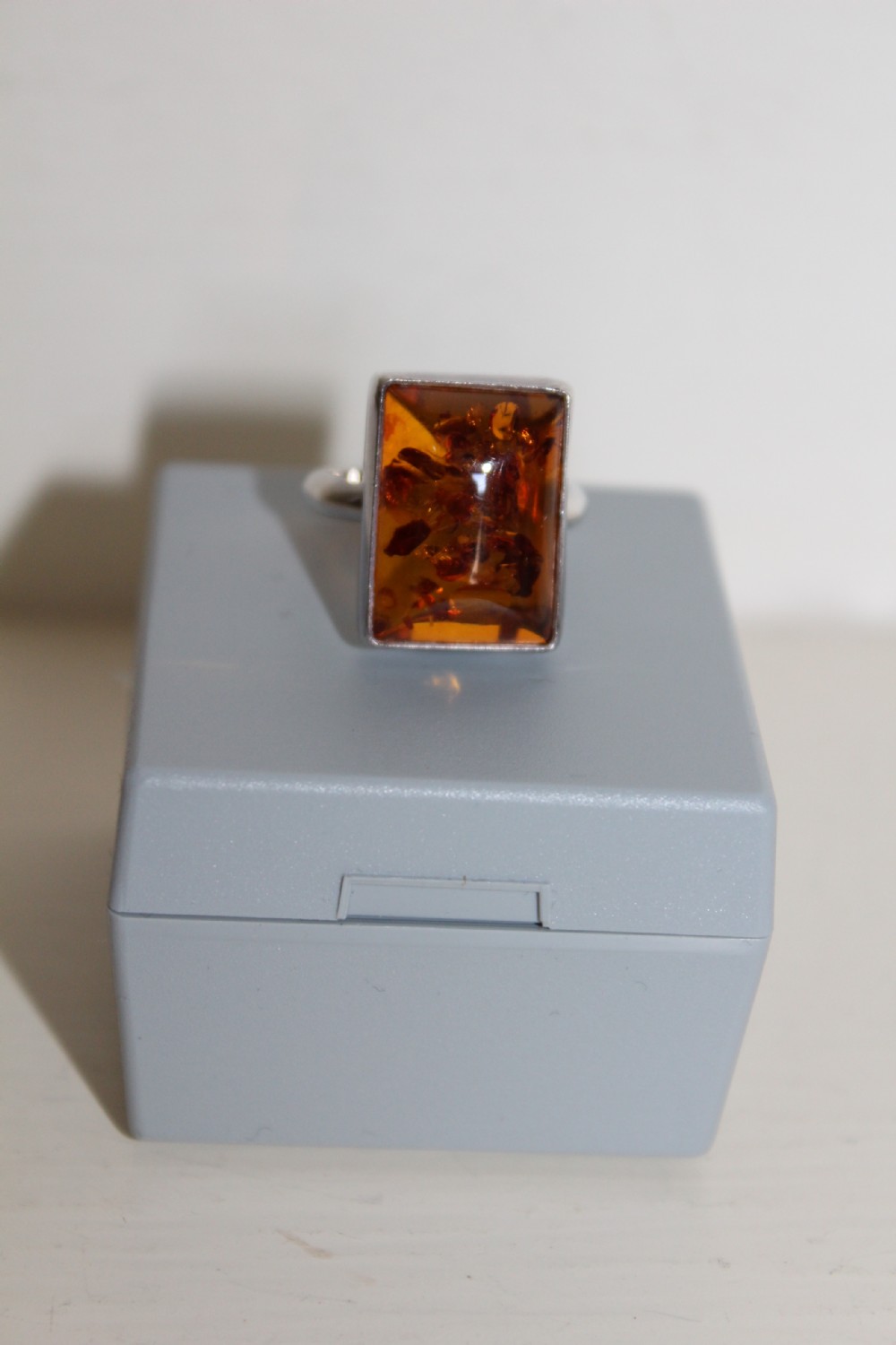 An attractive Amber ring mounted in silver  View VII