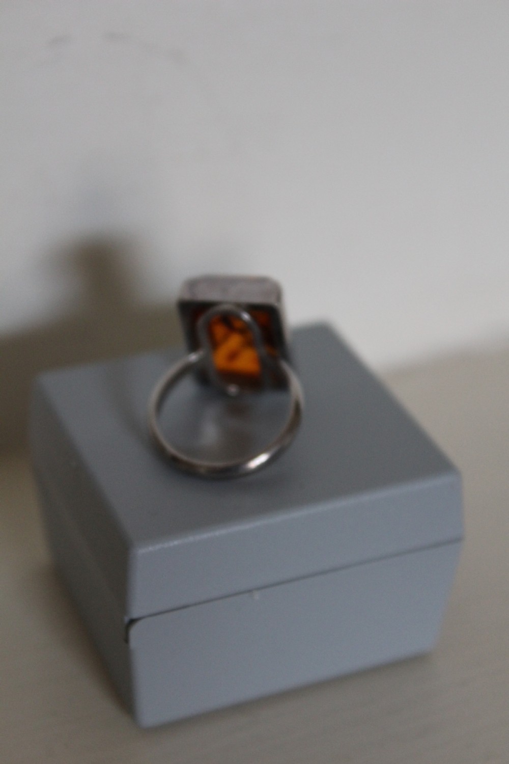 An attractive Amber ring mounted in silver  View IX
