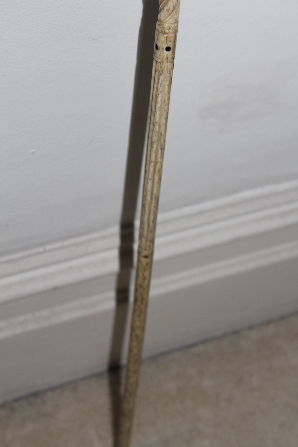 A fine and early mariners whalebone walking stick  View XV