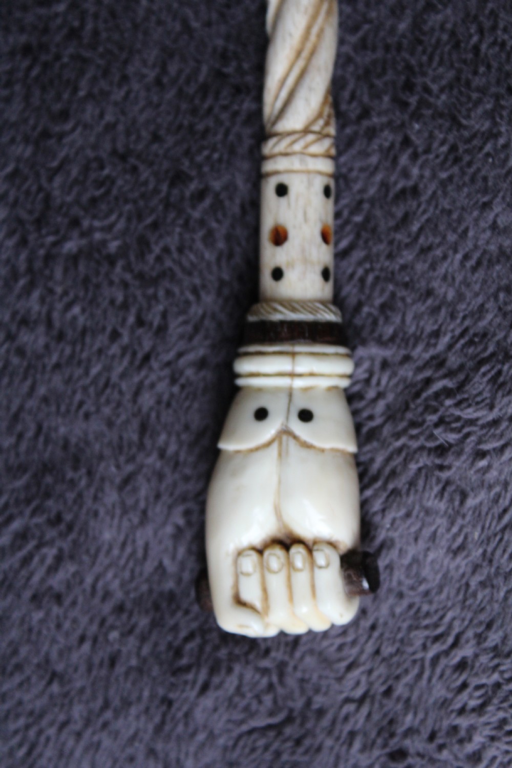 A fine and early mariners whalebone walking stick  View VII