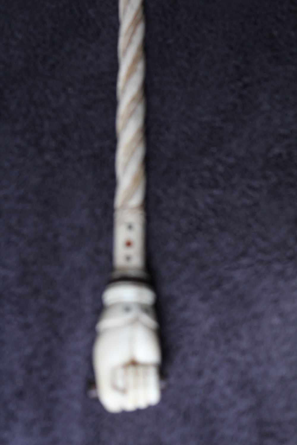 A fine and early mariners whalebone walking stick  View XI