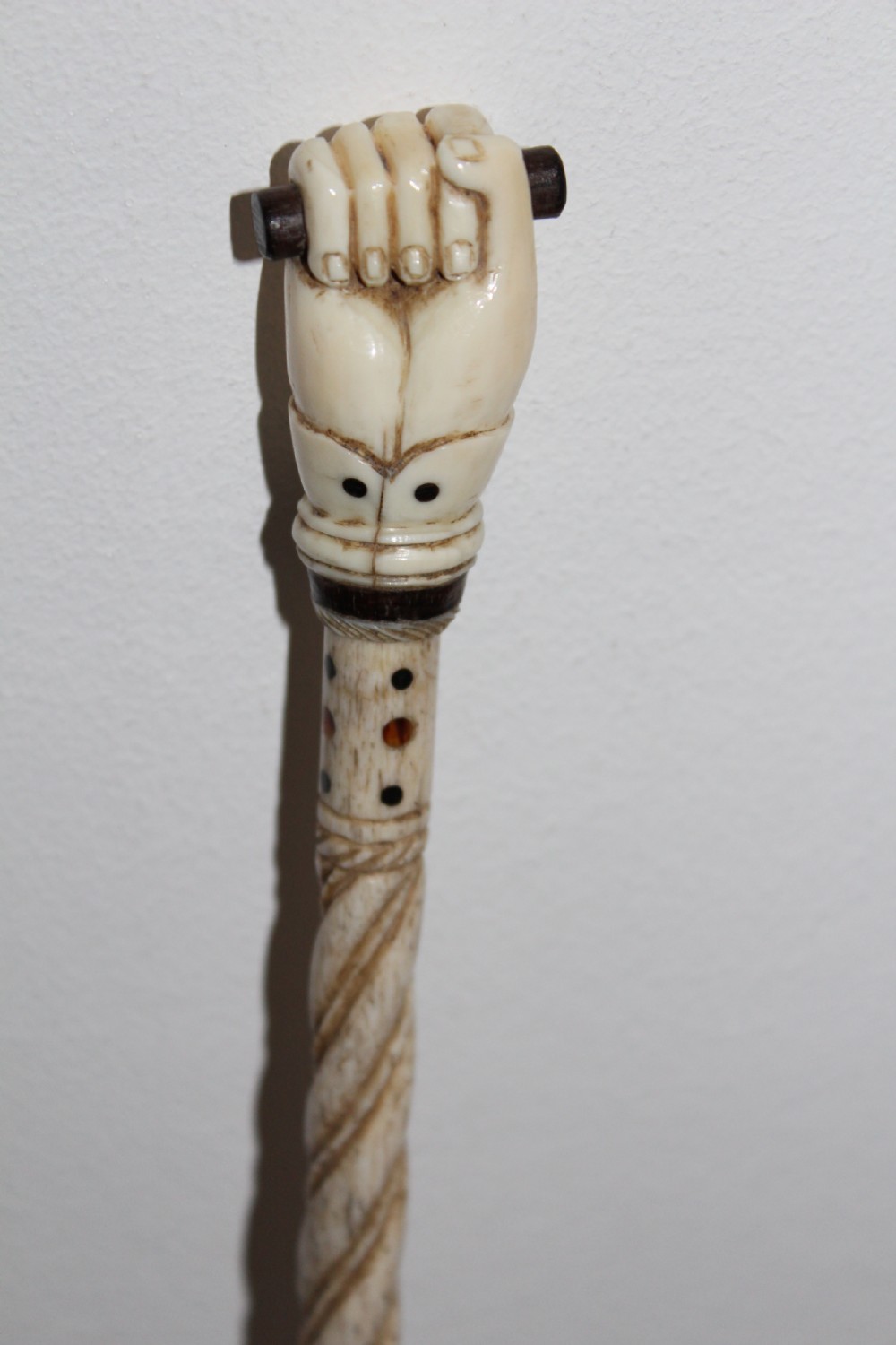 A fine and early mariners whalebone walking stick 