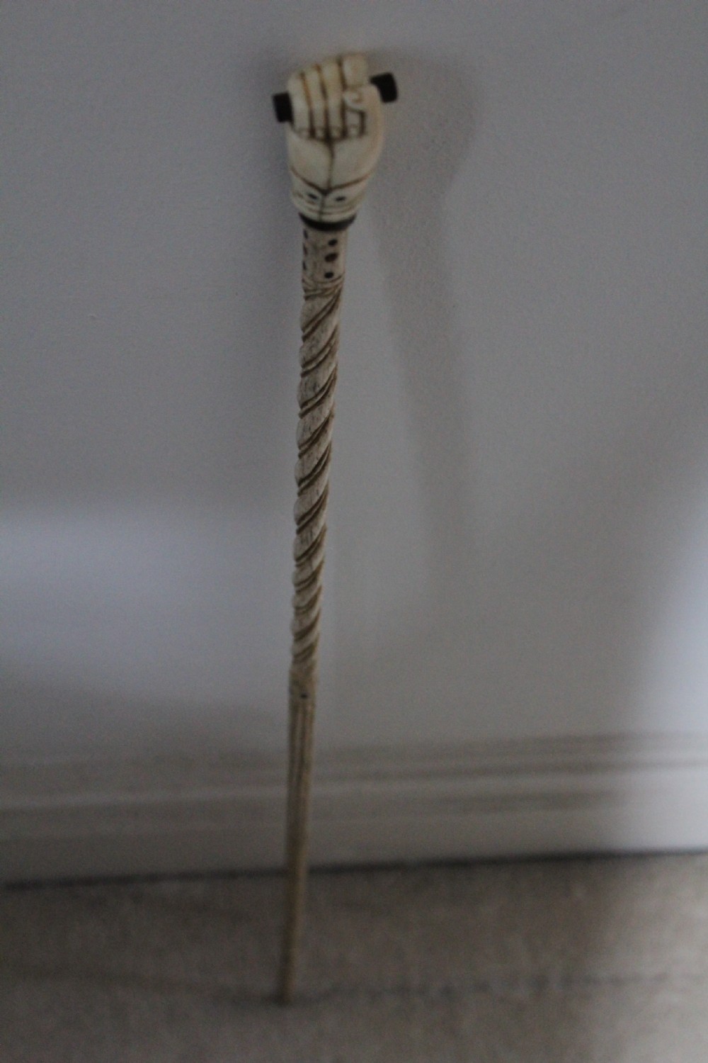 A fine and early mariners whalebone walking stick  View XVI