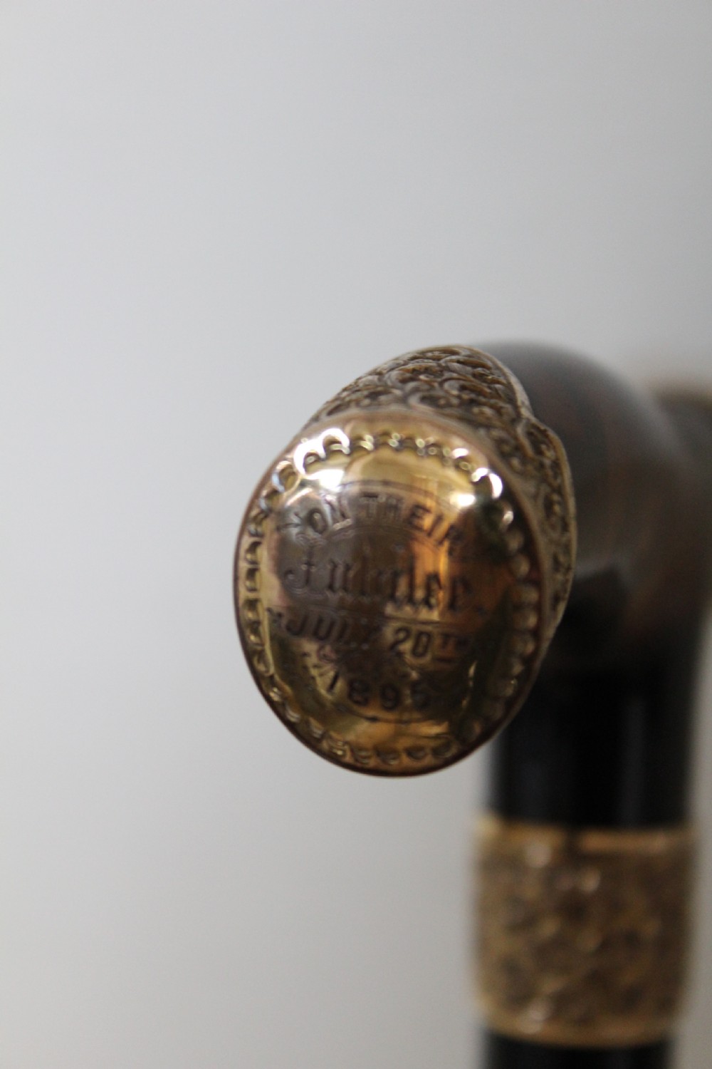 A very impressive and elegant carved tortoiseshell walking stick handle View IV
