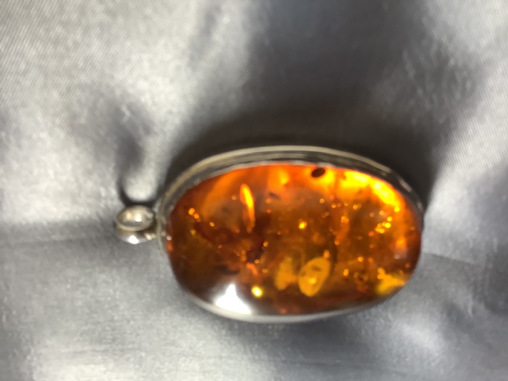 A wonderfully impressive large natural amber pendant a statement piece View IV