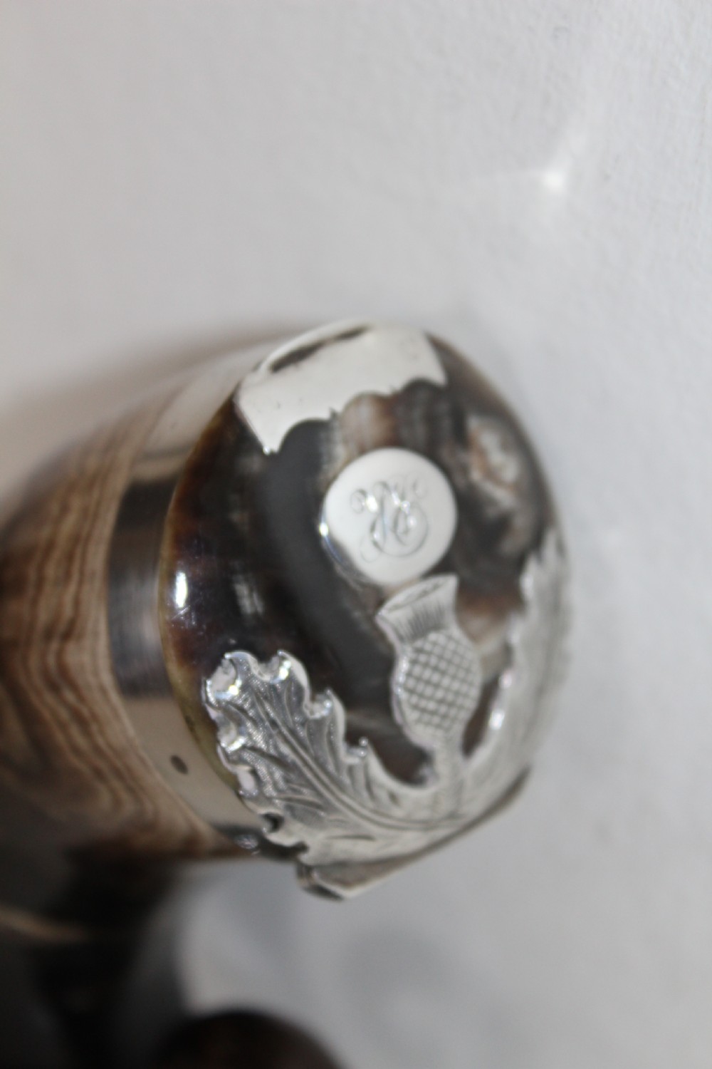 A larger than usual Scottish snuff mull the horn with beautiful markings View II