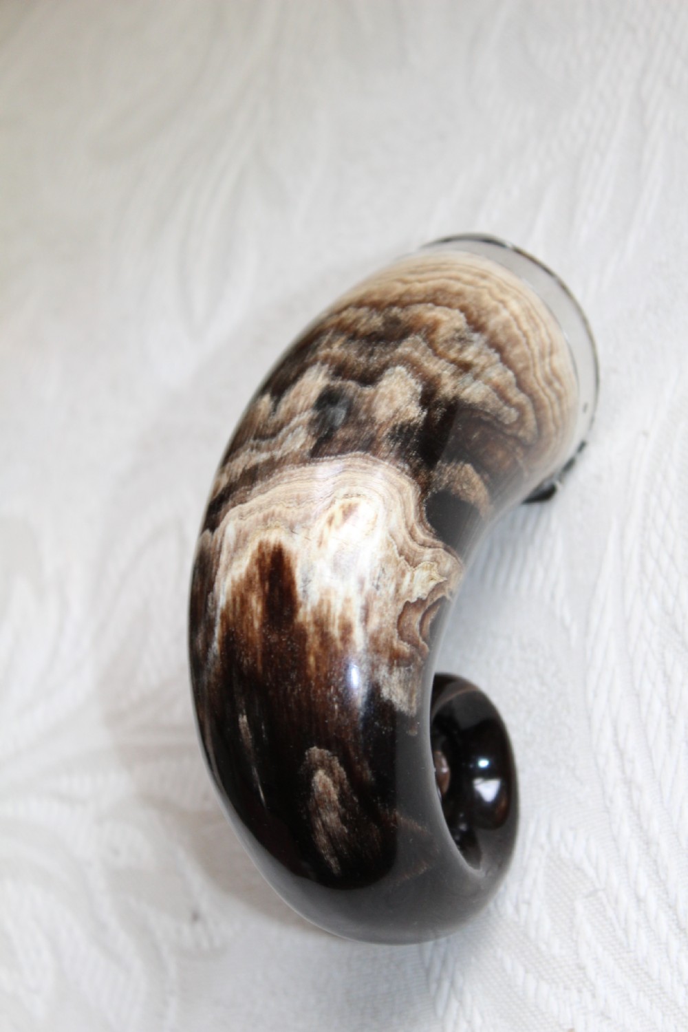 A larger than usual Scottish snuff mull the horn with beautiful markings View IV