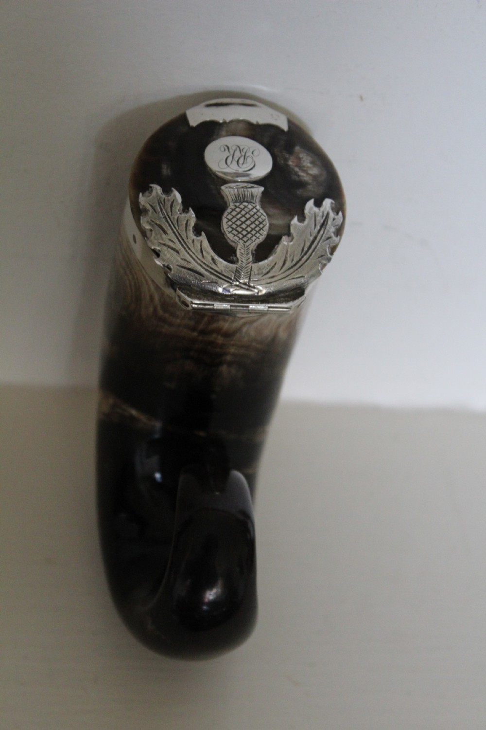 A larger than usual Scottish snuff mull the horn with beautiful markings View V