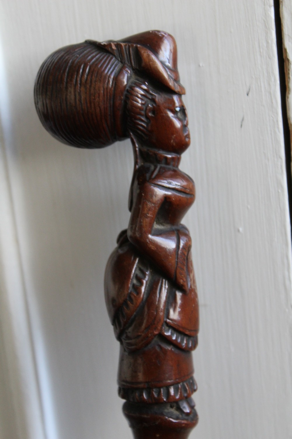 A superbly carved walking stick carved from one piece of wood View III