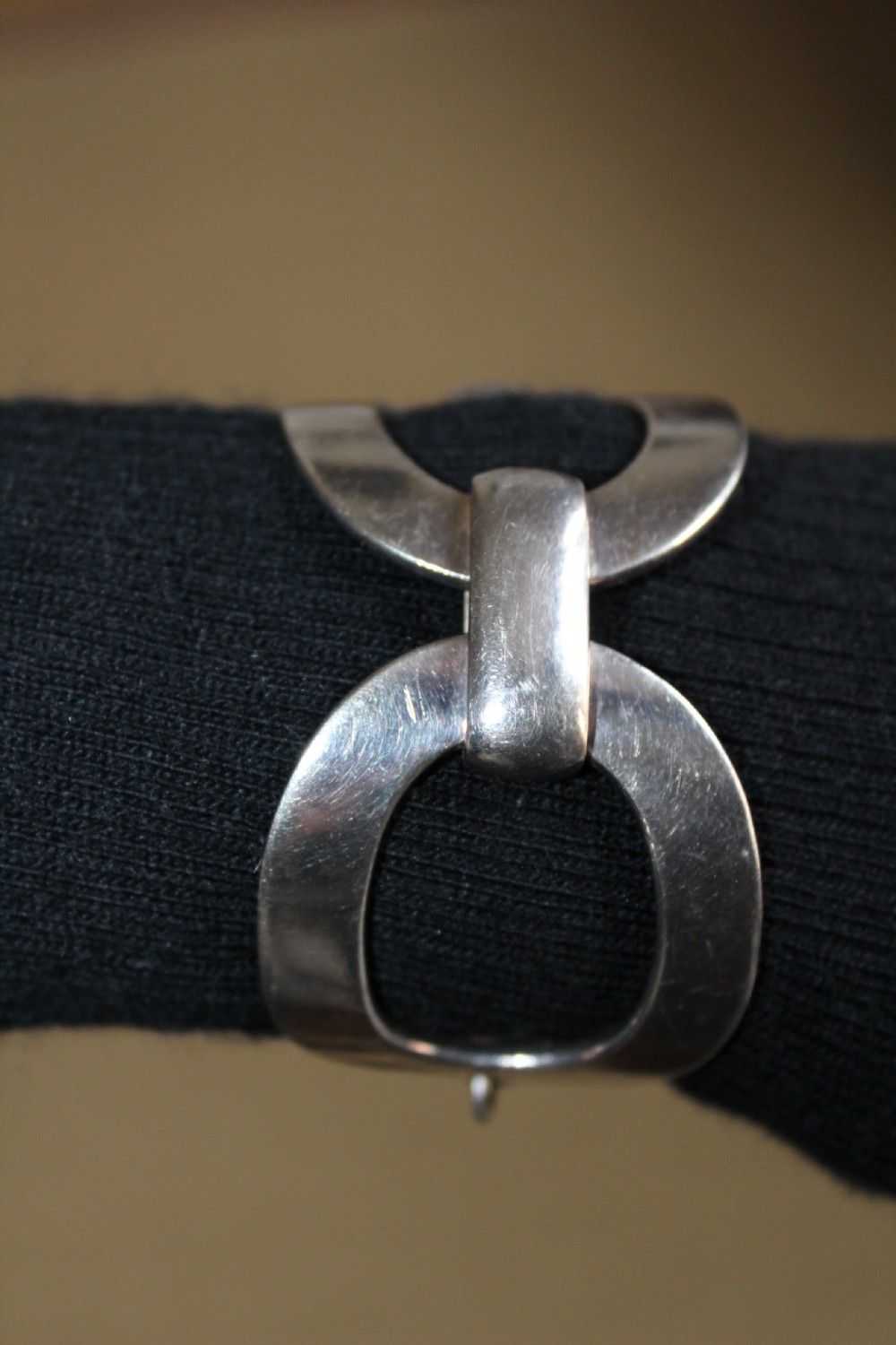 A very stylish and heavy gauge chunky silver hand made bracelet  View II