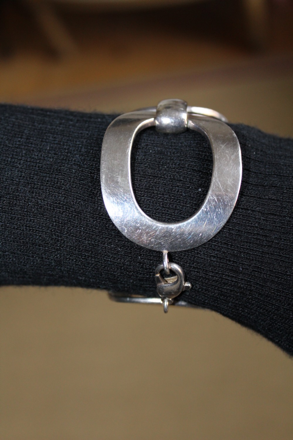 A very stylish and heavy gauge chunky silver hand made bracelet  View III