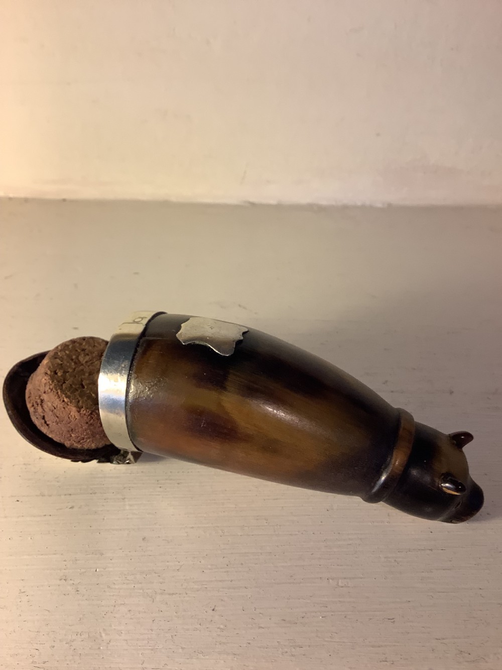 A rare and unusual 18th century Scottish horn and white metal snuff mull View IV