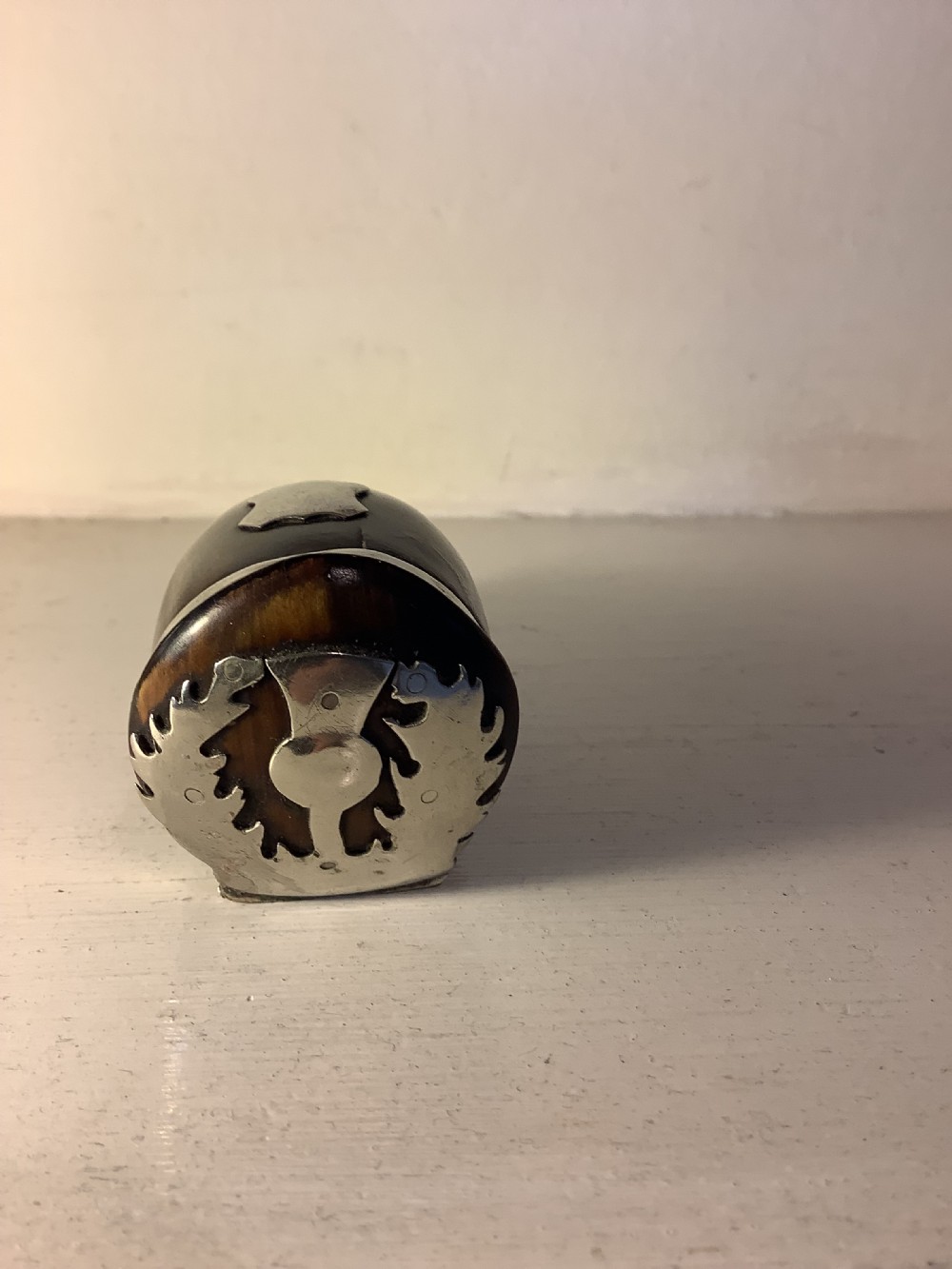 A rare and unusual 18th century Scottish horn and white metal snuff mull View VI