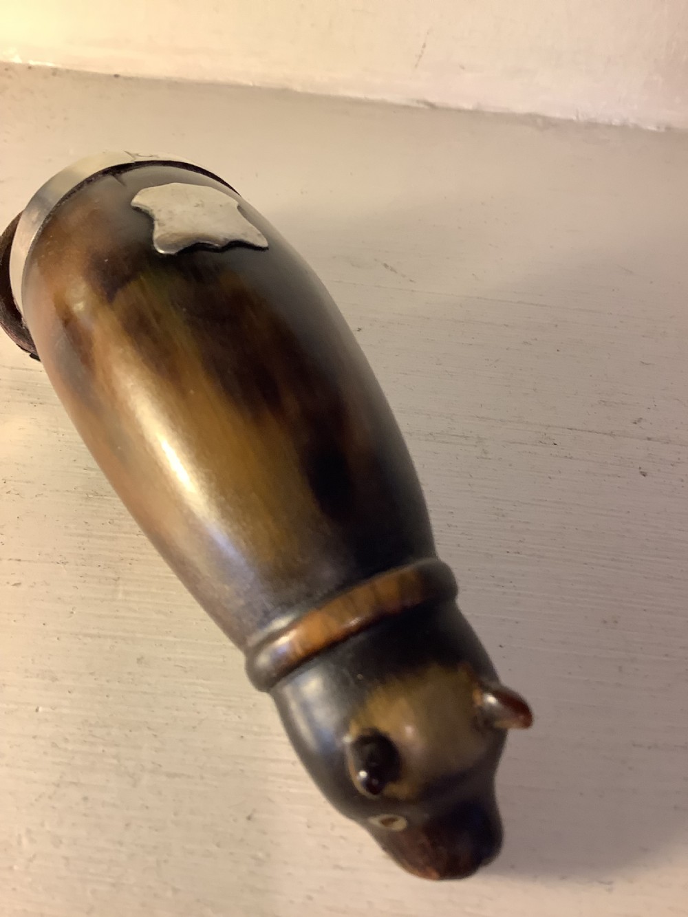 A rare and unusual 18th century Scottish horn and white metal snuff mull View VII