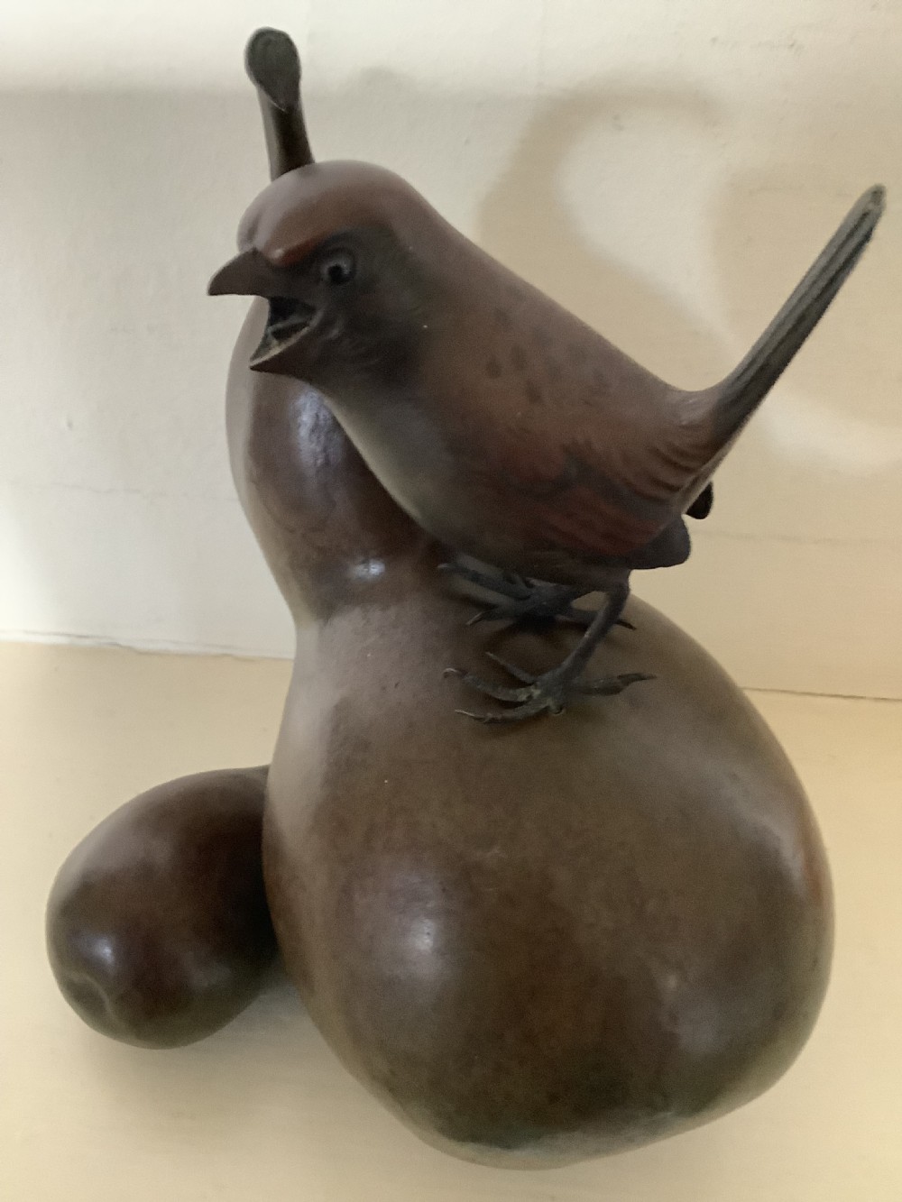 A delightful 19th century Japanese bronze in the form of two gourds View IV