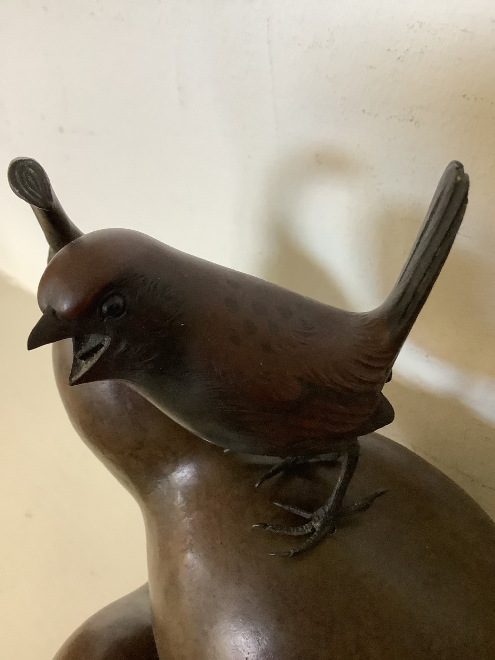 A delightful 19th century Japanese bronze in the form of two gourds View VI