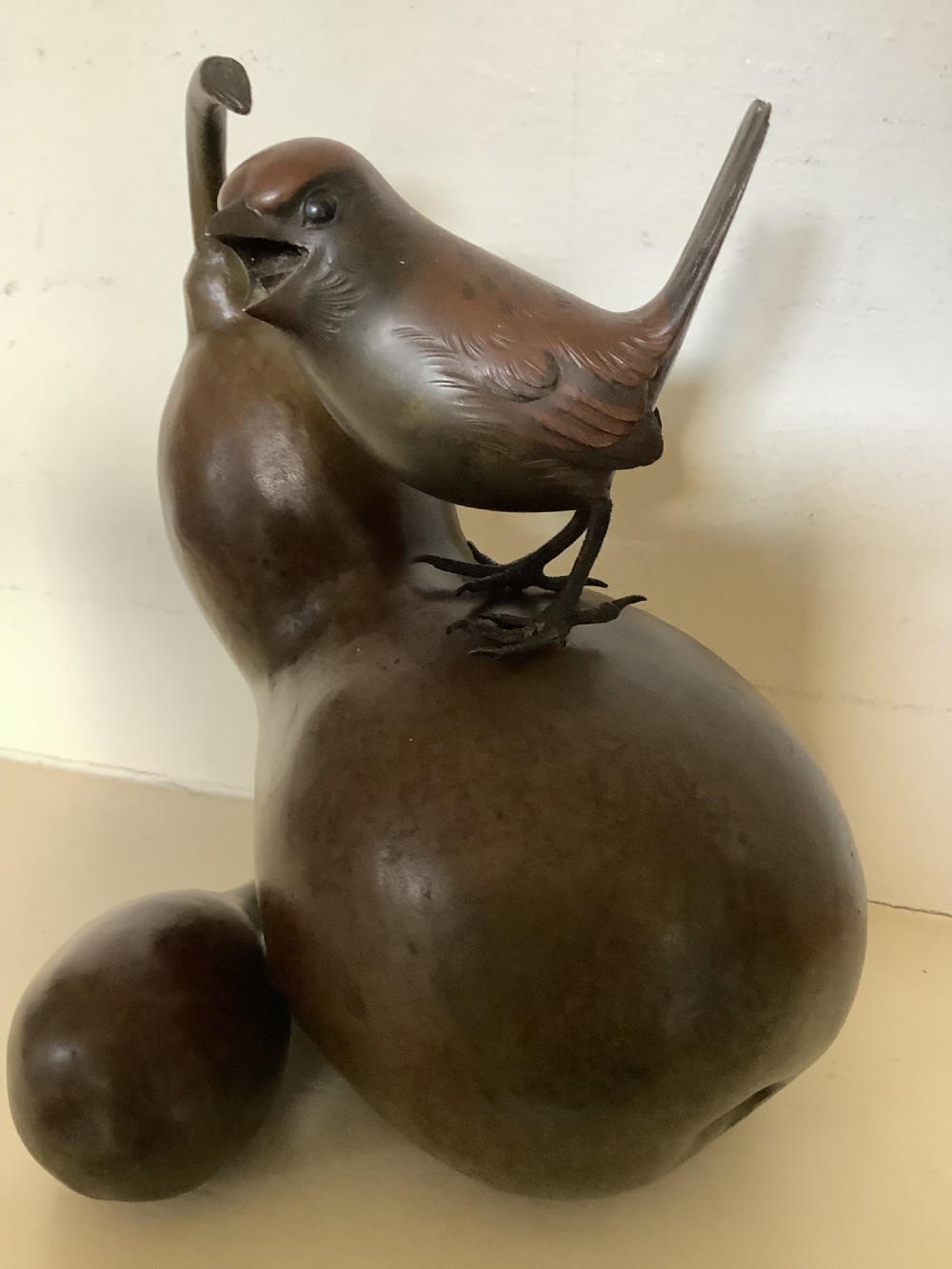 A delightful 19th century Japanese bronze in the form of two gourds
