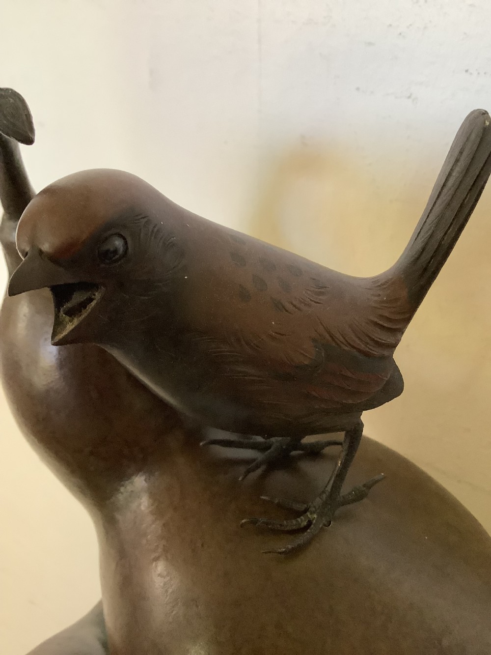 A delightful 19th century Japanese bronze in the form of two gourds View X
