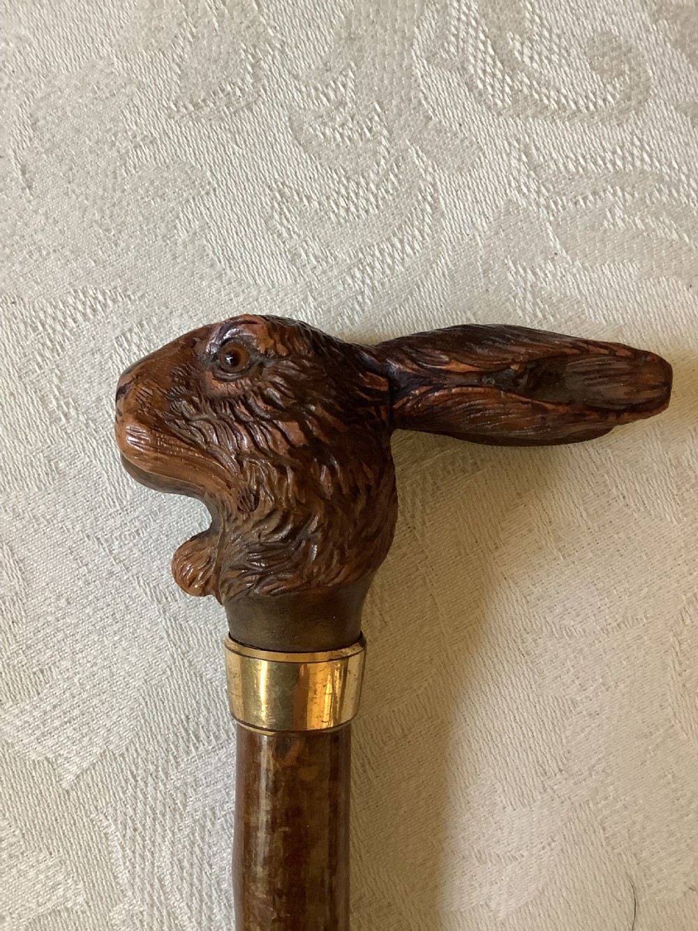 A superb19th century gnarled wood walking stick handle  View II