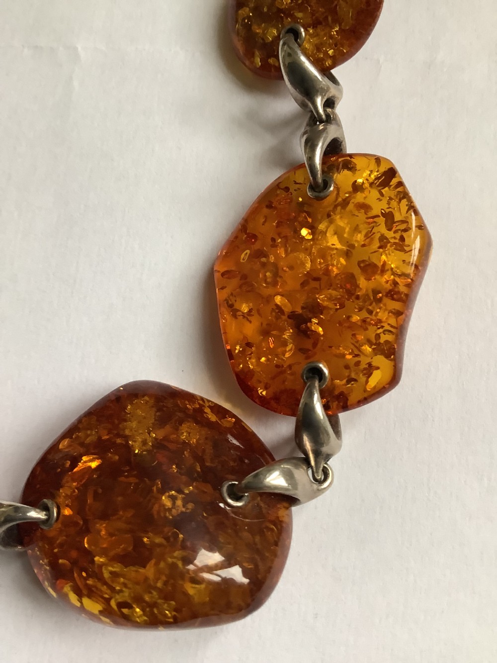 A superb natural amber bracelet of good proportions View IV