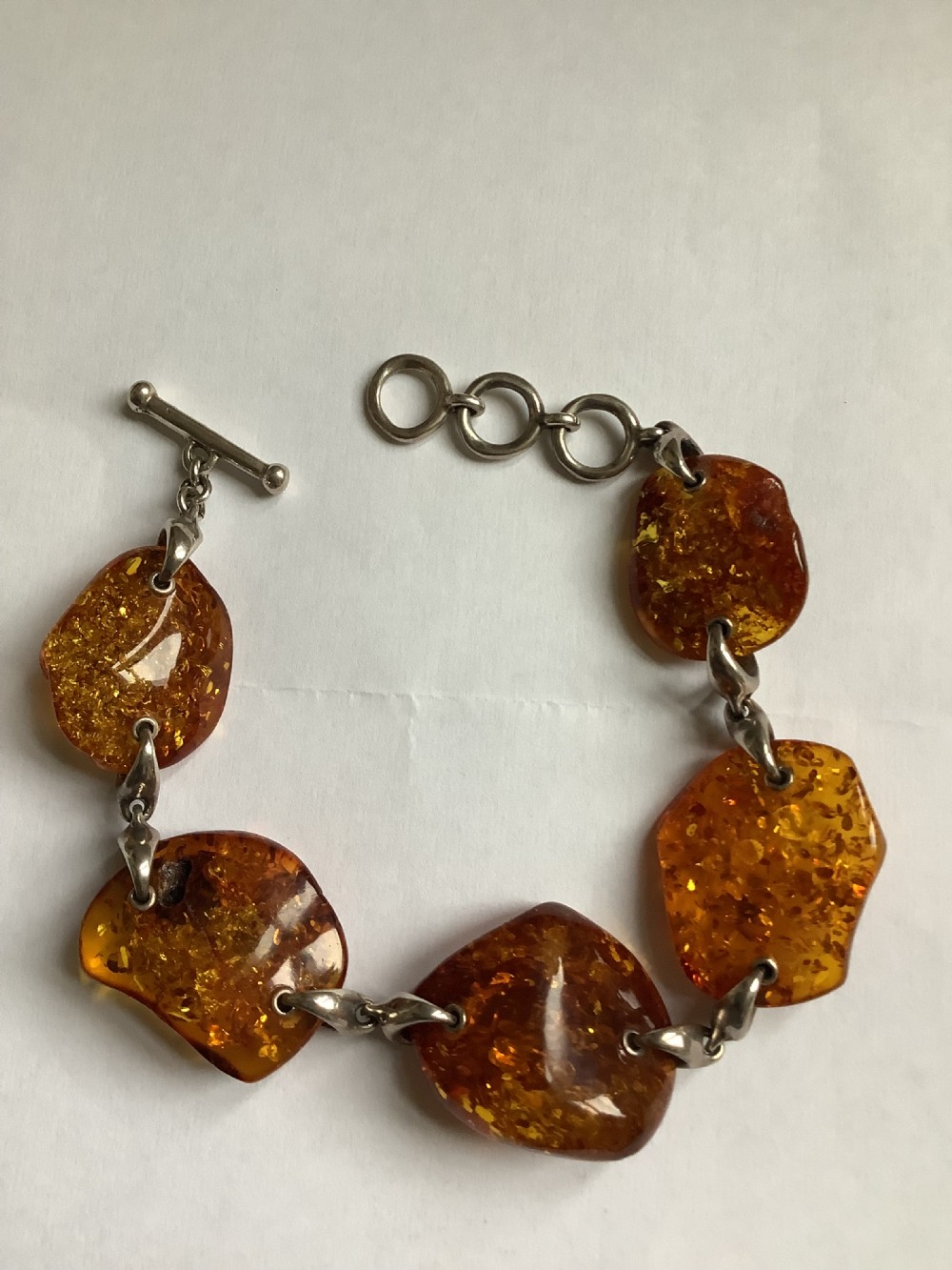 A superb natural amber bracelet of good proportions View V