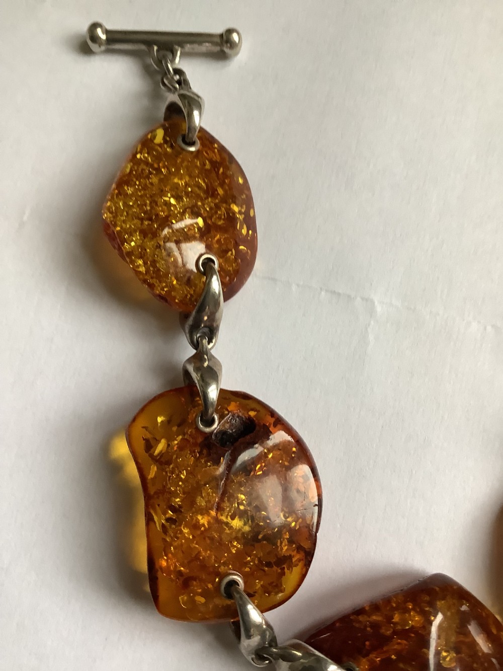 A superb natural amber bracelet of good proportions View VI