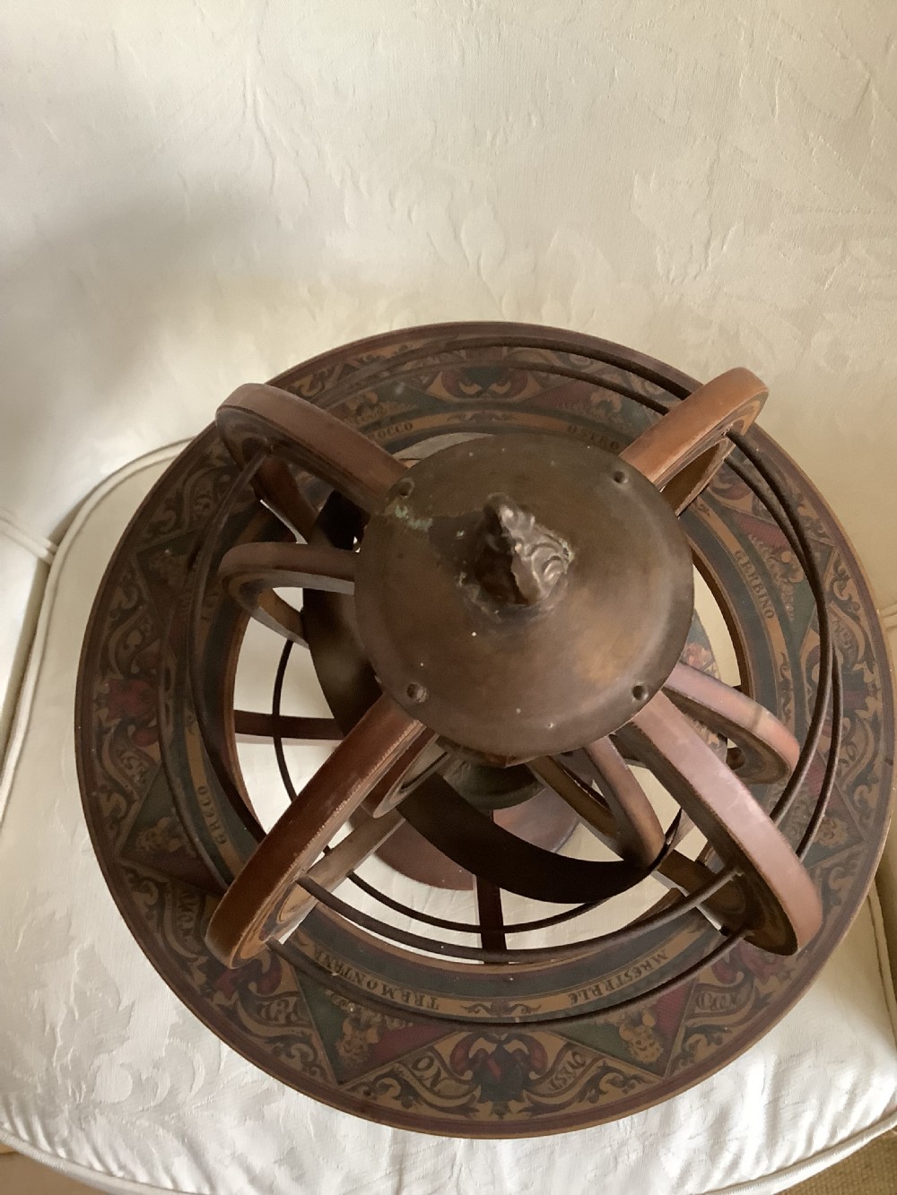 Science & Discovery a softwood ptolemaic armillary sphere, on a turned wood stand a very attractive object View V