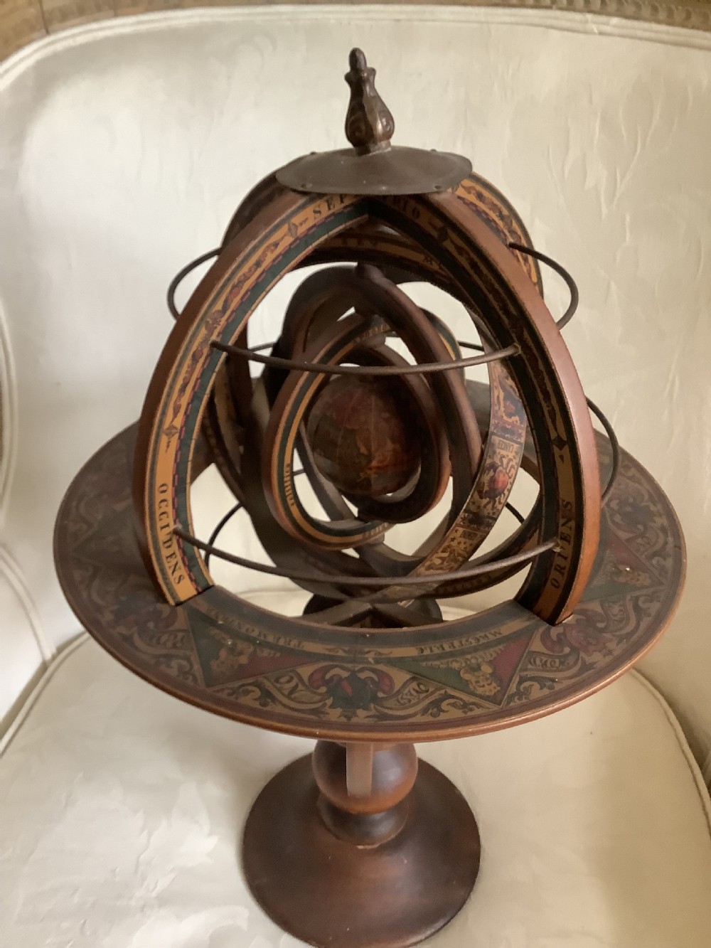 Science & Discovery a softwood ptolemaic armillary sphere, on a turned wood stand a very attractive object View VII