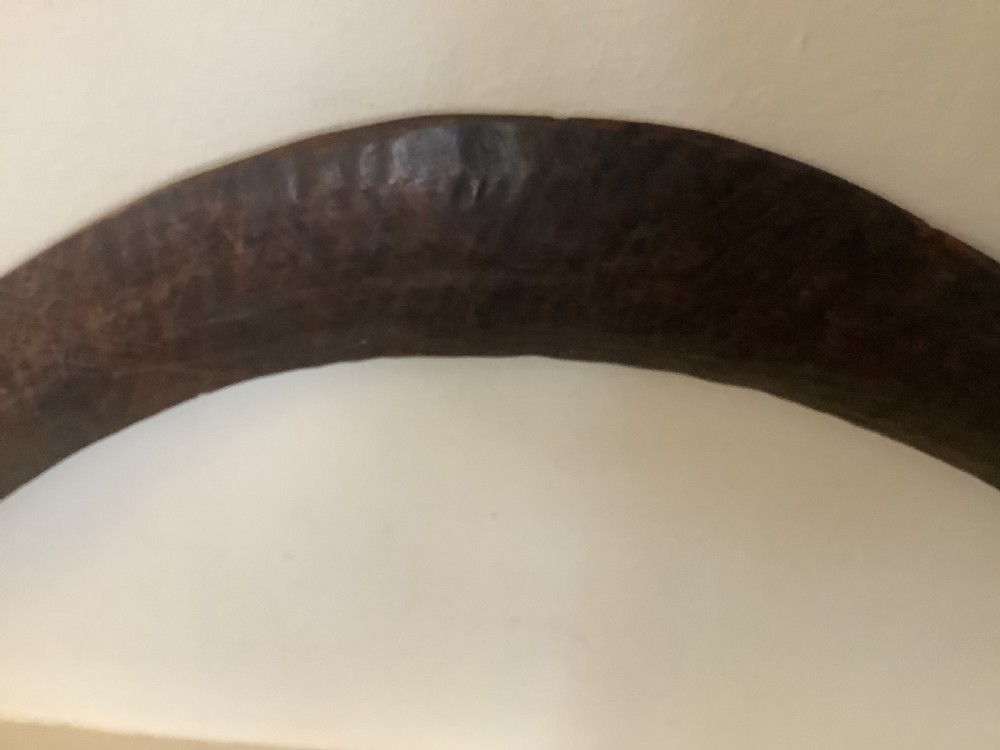 A fine antique hand carved Aboriginal boomerang deep dark rich patina. View VIII